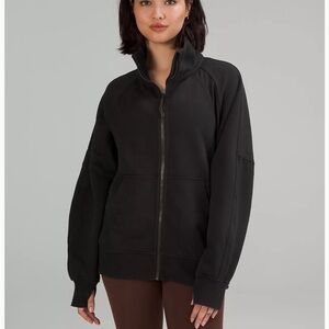 Women’s Lululemon Scuba Oversized Funnel-Neck Full Zip Color Black Size Medium